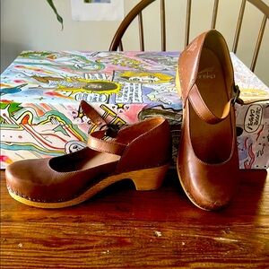Brown Leather Mary Jane Shoes
